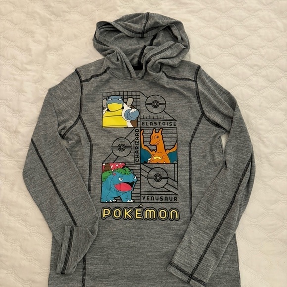 POKEMON Boys Graphic Shirt Size Large Long-Sleeve Pullover Hoodie Lightweight - Picture 5 of 7